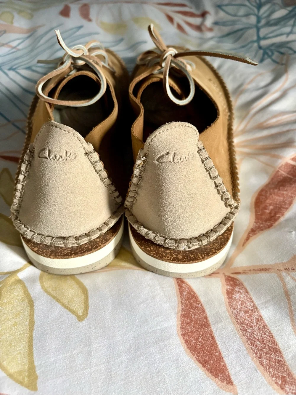 NEW Clarks Dakin Walk Tan Suede Leather Lace-Up Oxford Walking Shoes Sz. 13